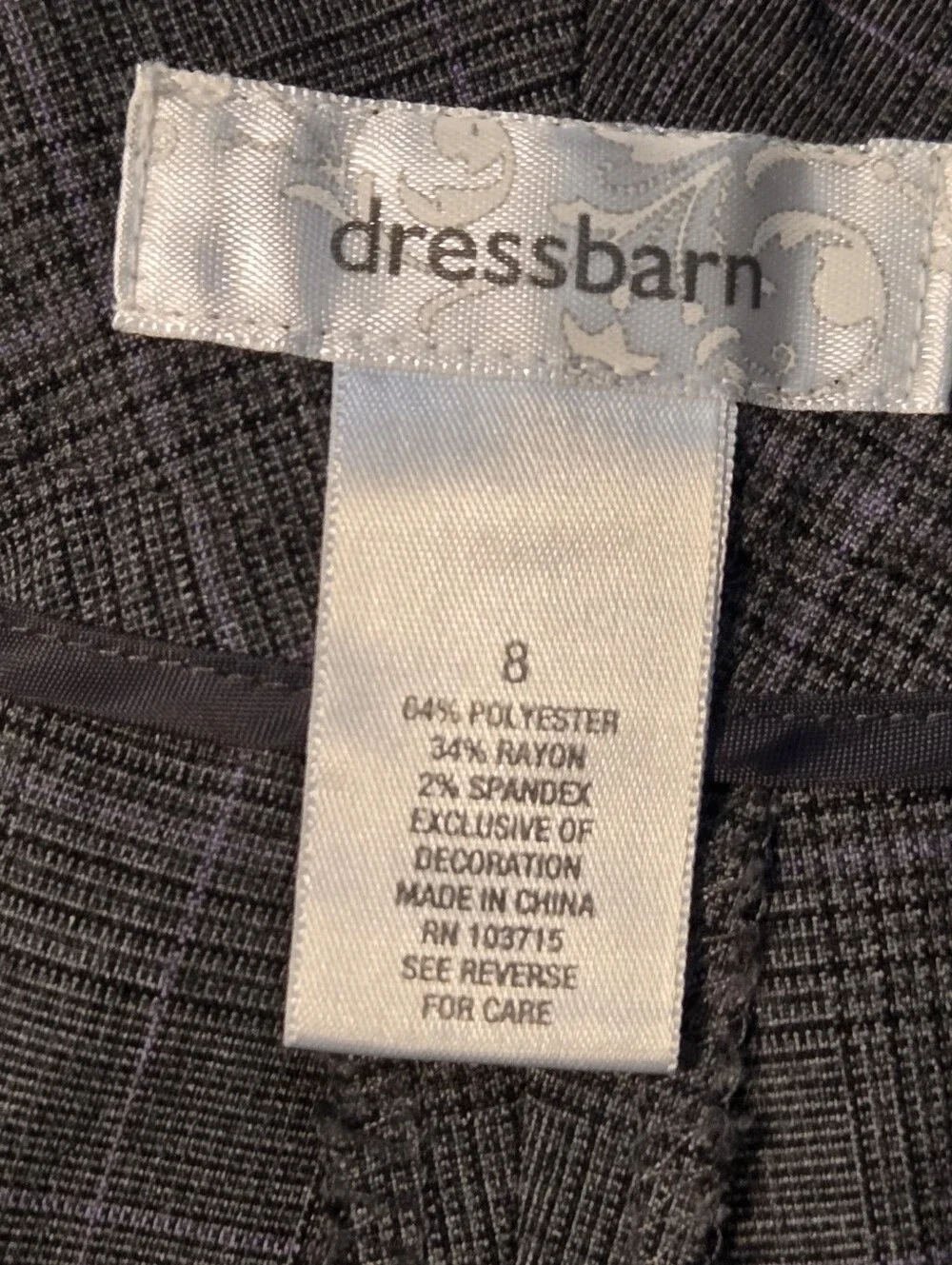 Dressbarn Wide-Leg Trousers Brown Windowpane Plaid Dress Pants Preppy Size 8
